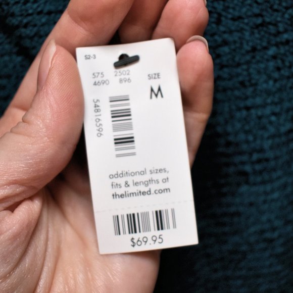 NWT $70 "The Limited" Cable Knit Pullover Sweater - Teal, Womens Medium - Picture 7 of 10